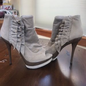 Taupe platform booties
